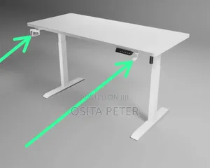 Adjustable Height Desk 1.4meter Full White Color