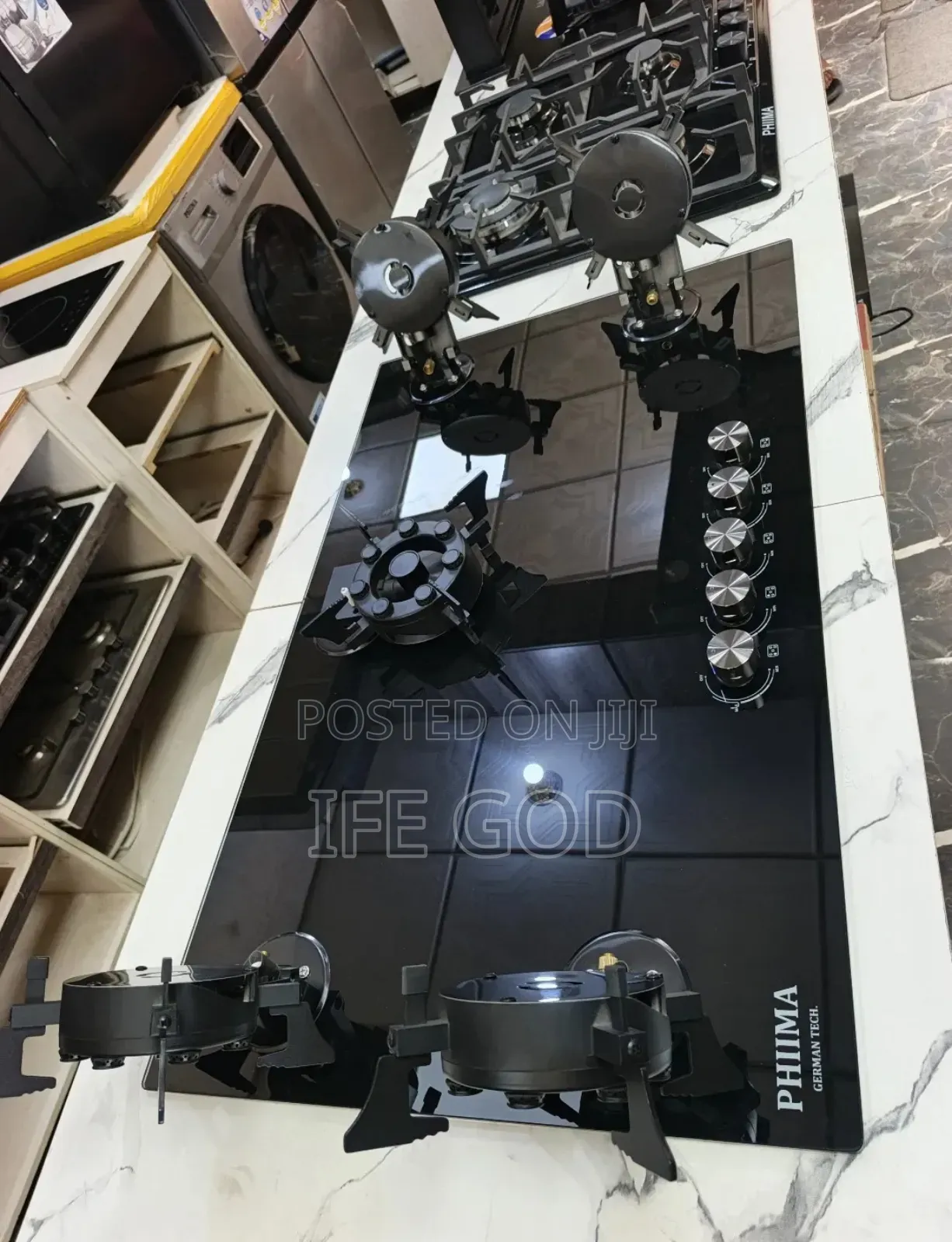 Original PHIIMA German Technology Inbuilt 90CM Flips Up 5 Burners Gas.
