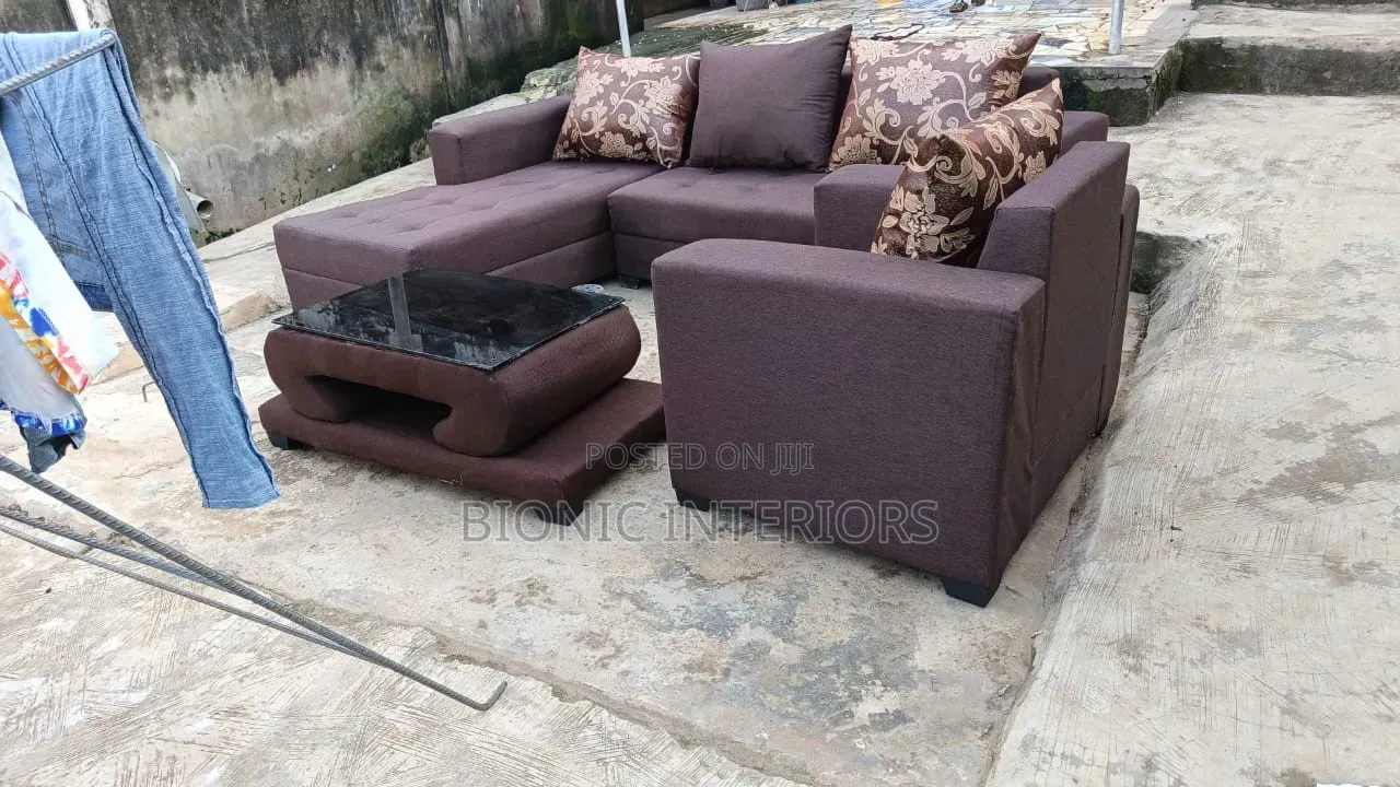 L Shape Chair With Centre Table Available for Delivery