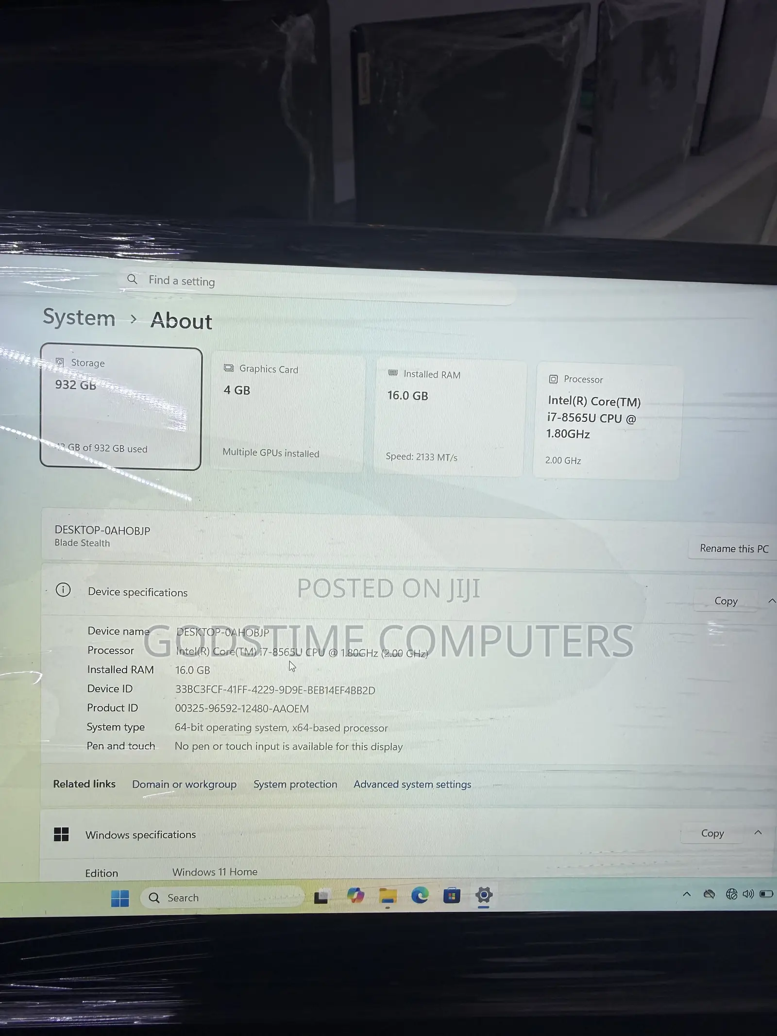 New Laptop Razer 16GB Intel Core i7 SSD 1T