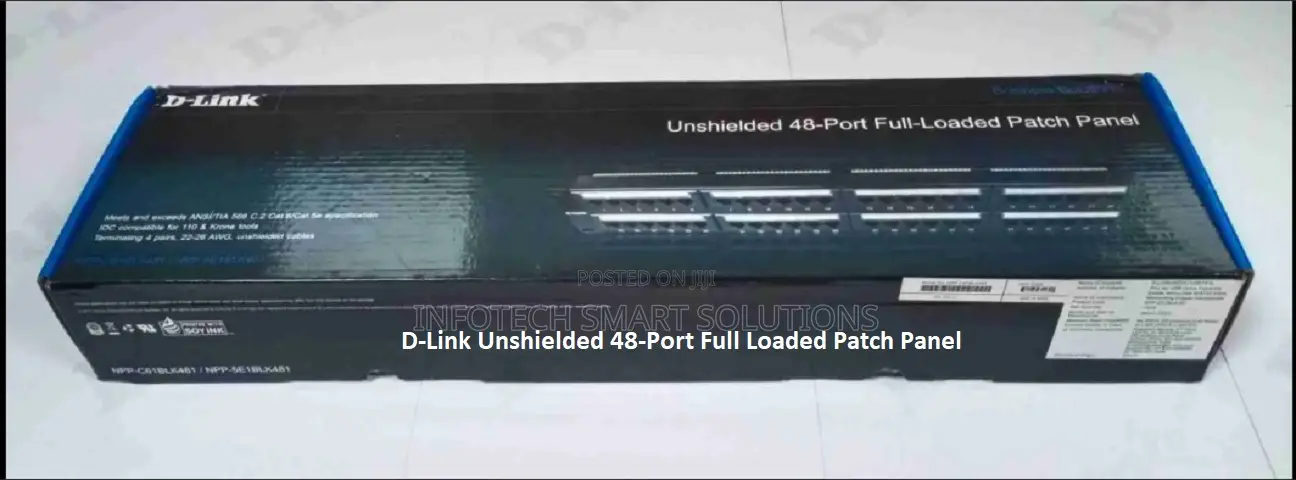 D-Link 48-Port Cat6 Network Patch Panel Rack Mount