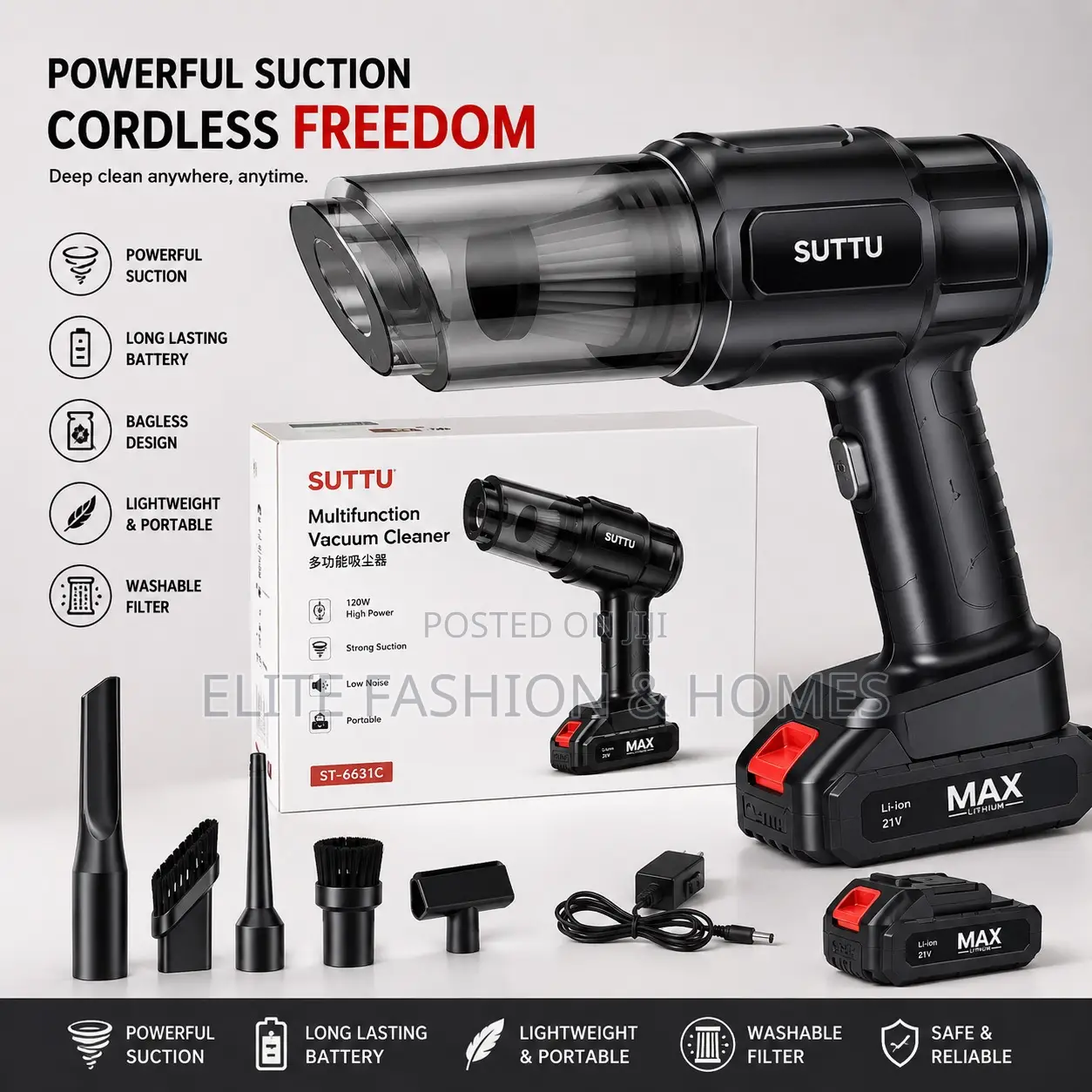 Powerful Rechargeable Cordless Handheld Vacuum Cleaner
