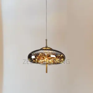 LED Single Transparent Glass Pendant