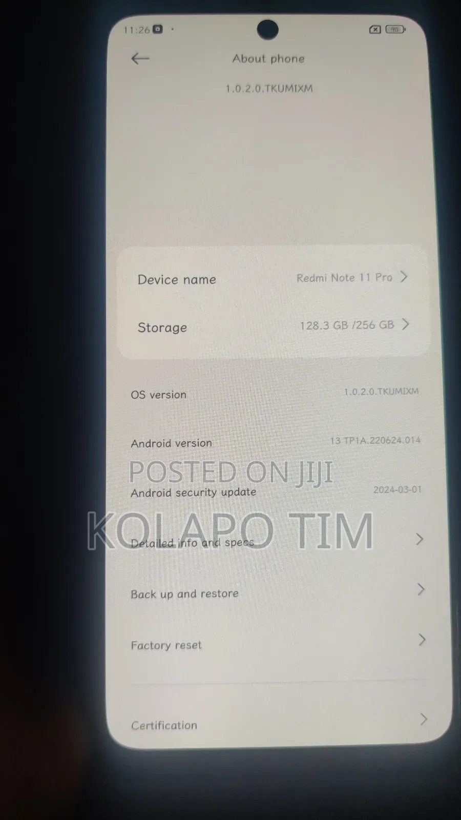 Xiaomi Redmi Note 11 Pro 5G 256 GB Black