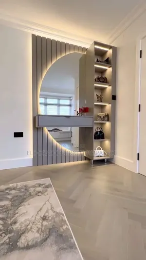 Dressing Mirror Stand With Bag Rack