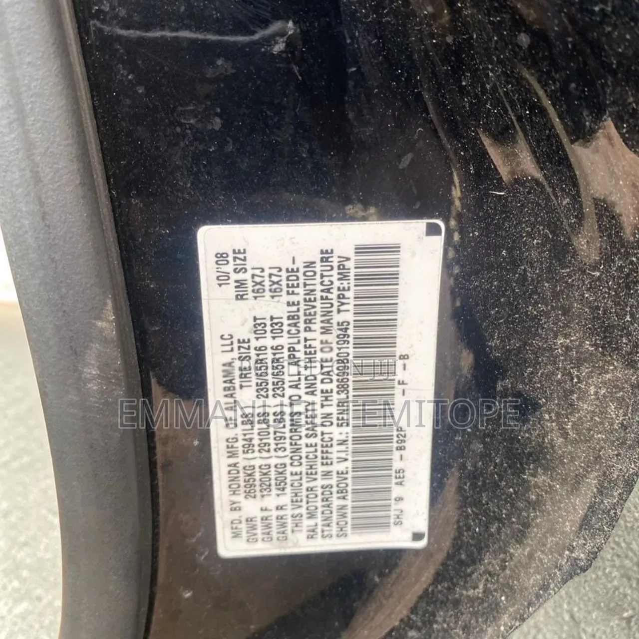 Honda Odyssey 2008 Black