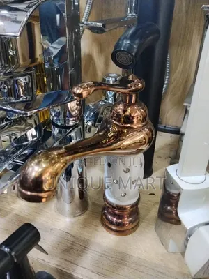 England Royal Rose Color Basin Mixer Tap Embedded With Crystal Designs