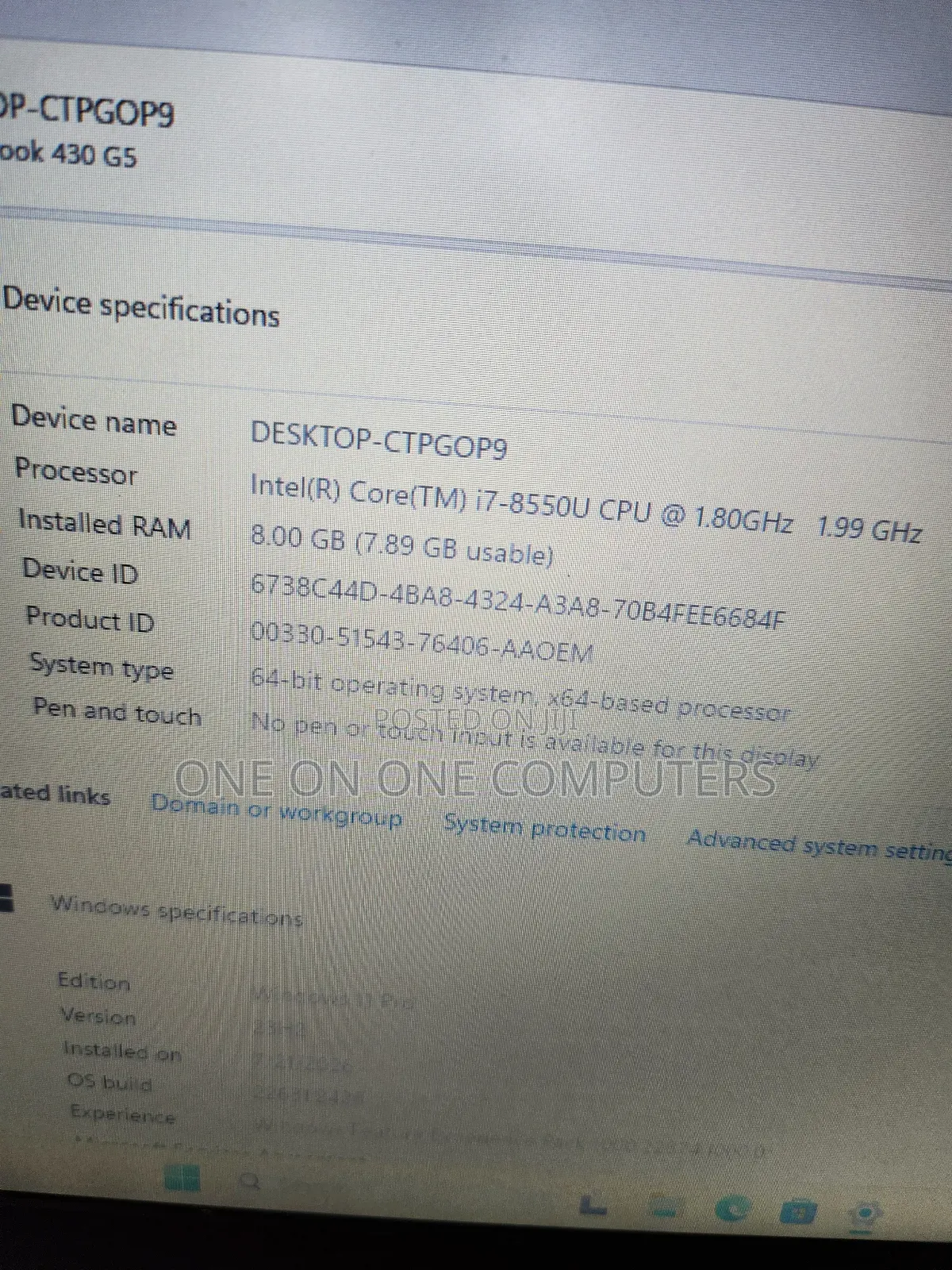 Laptop HP ProBook 430 G5 8GB Intel Core i7 SSD 256GB