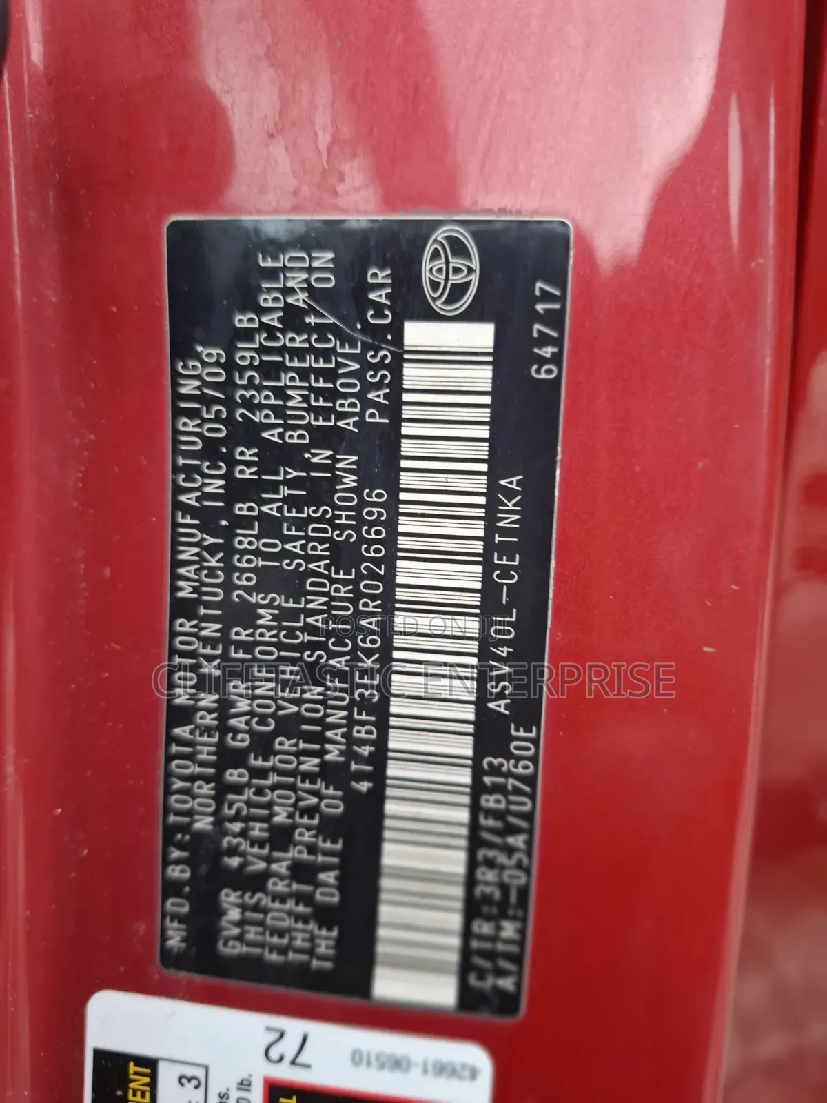 Toyota Camry 2010 Red
