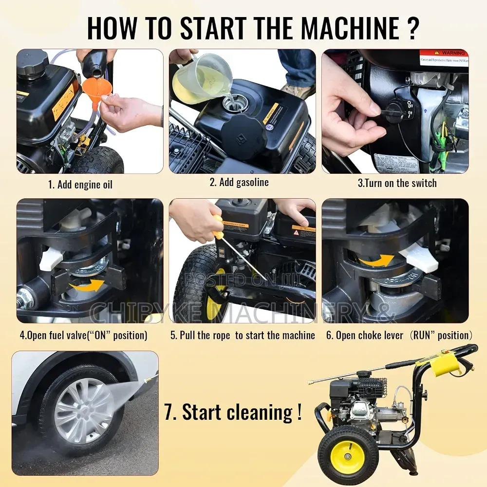 Rugged Pressure Washing Machine With Soap Ditch