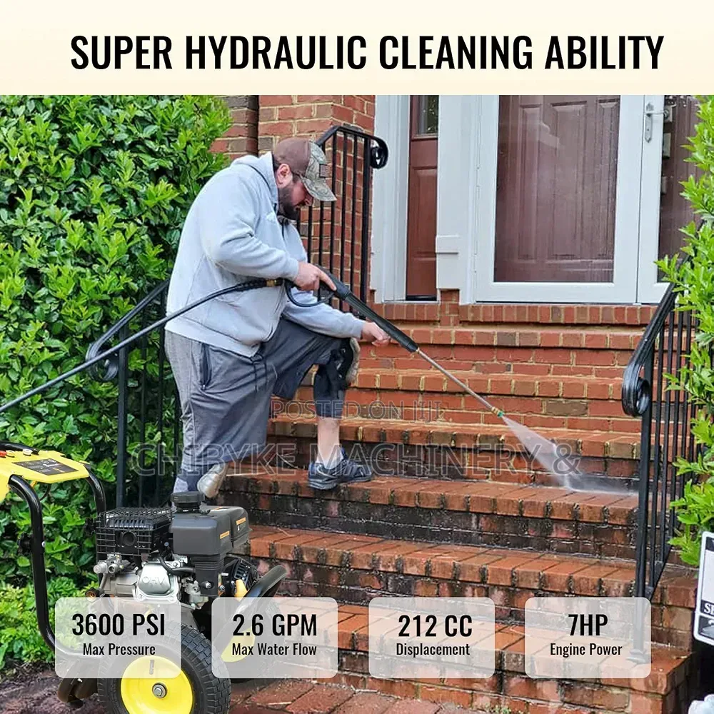 Rugged Pressure Washing Machine With Soap Ditch