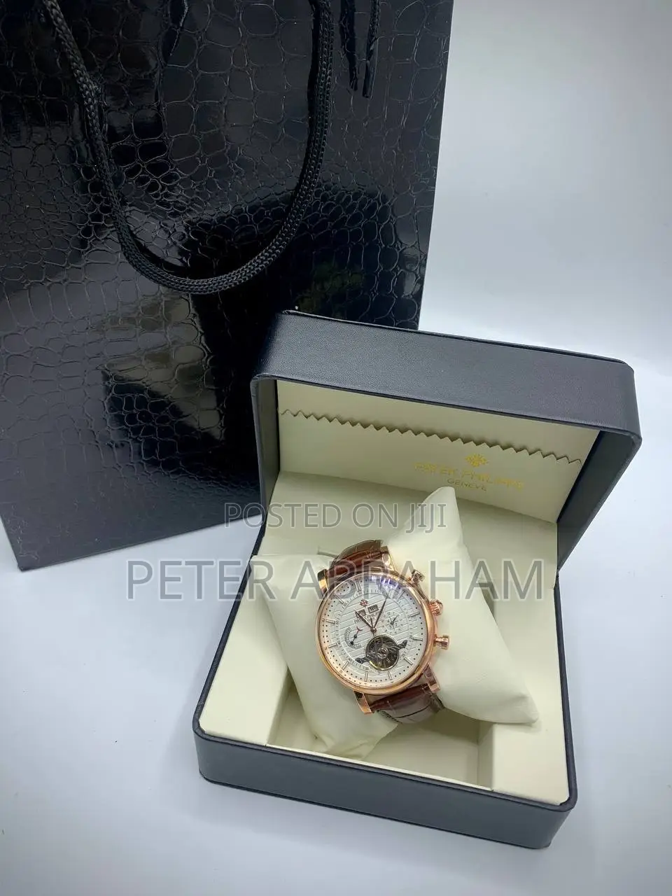 Luxury Patek Philippe Skeleton Automatic Leather Watch