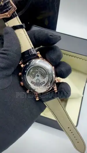 Luxury Patek Philippe Skeleton Automatic Leather Watch
