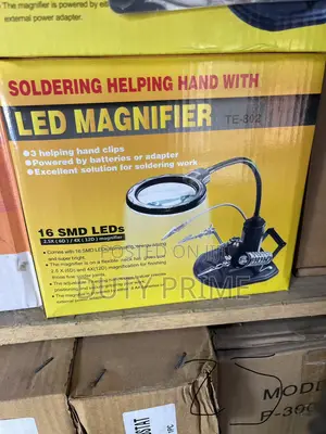 LED Magnifier With Helping Hands TE-802 | 16 SMD LEDs | 2.5X 4X