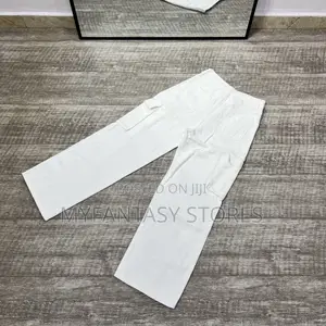 White Cargo Jean Pants