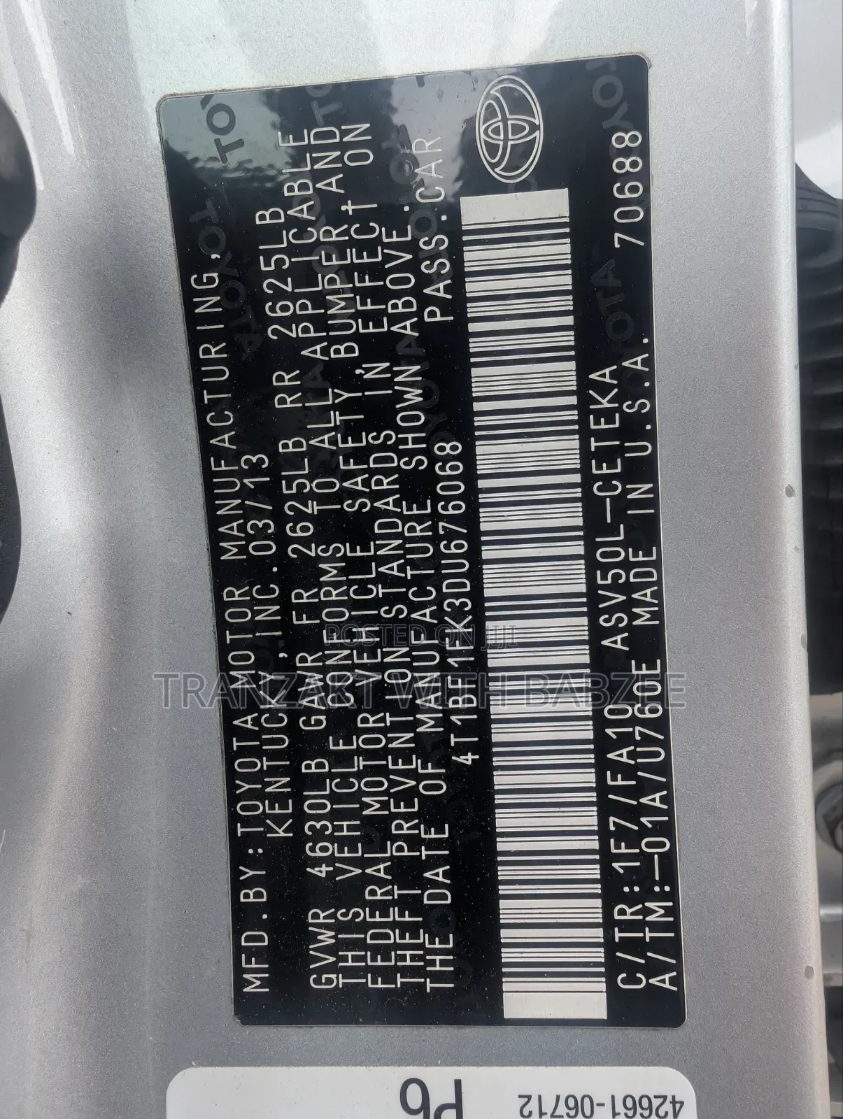 Toyota Camry 2013 Silver