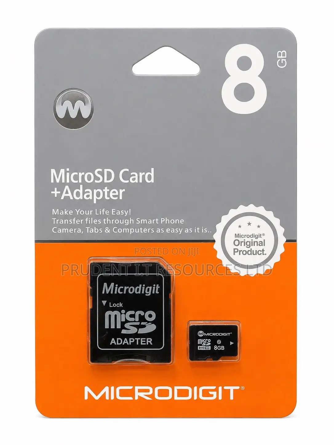 Microdigit 8GB MicroSD Memory Card + Adapter