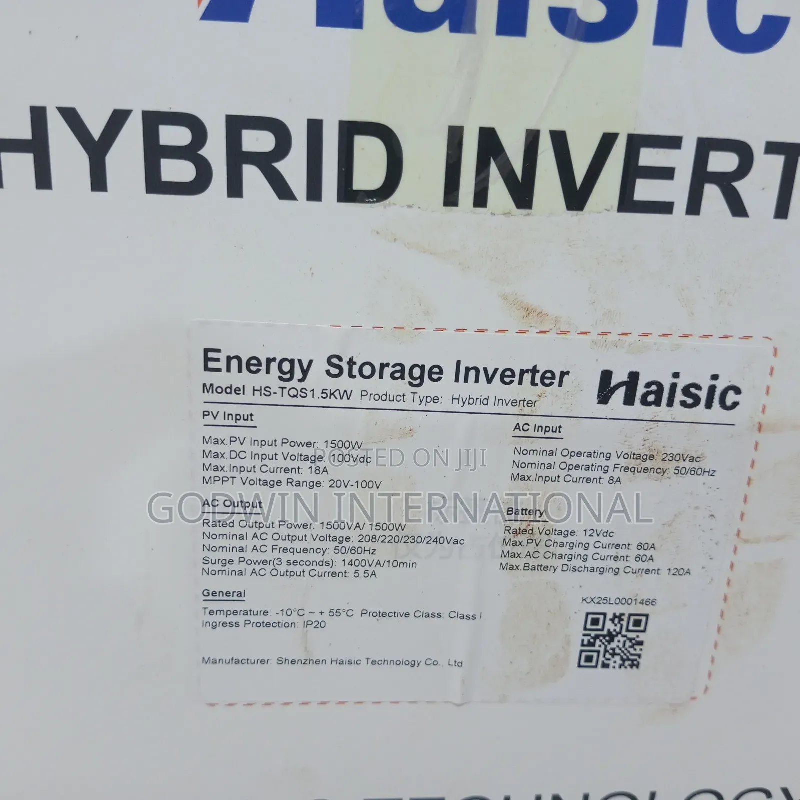 Haisic Stackable 4kwh 1.5kva 12v Inverter