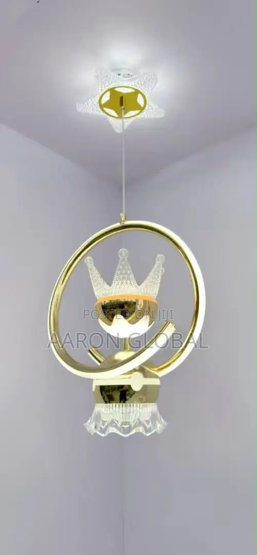 Luxury Crown LED Pendant Light – Crystal Hanging Chandelier
