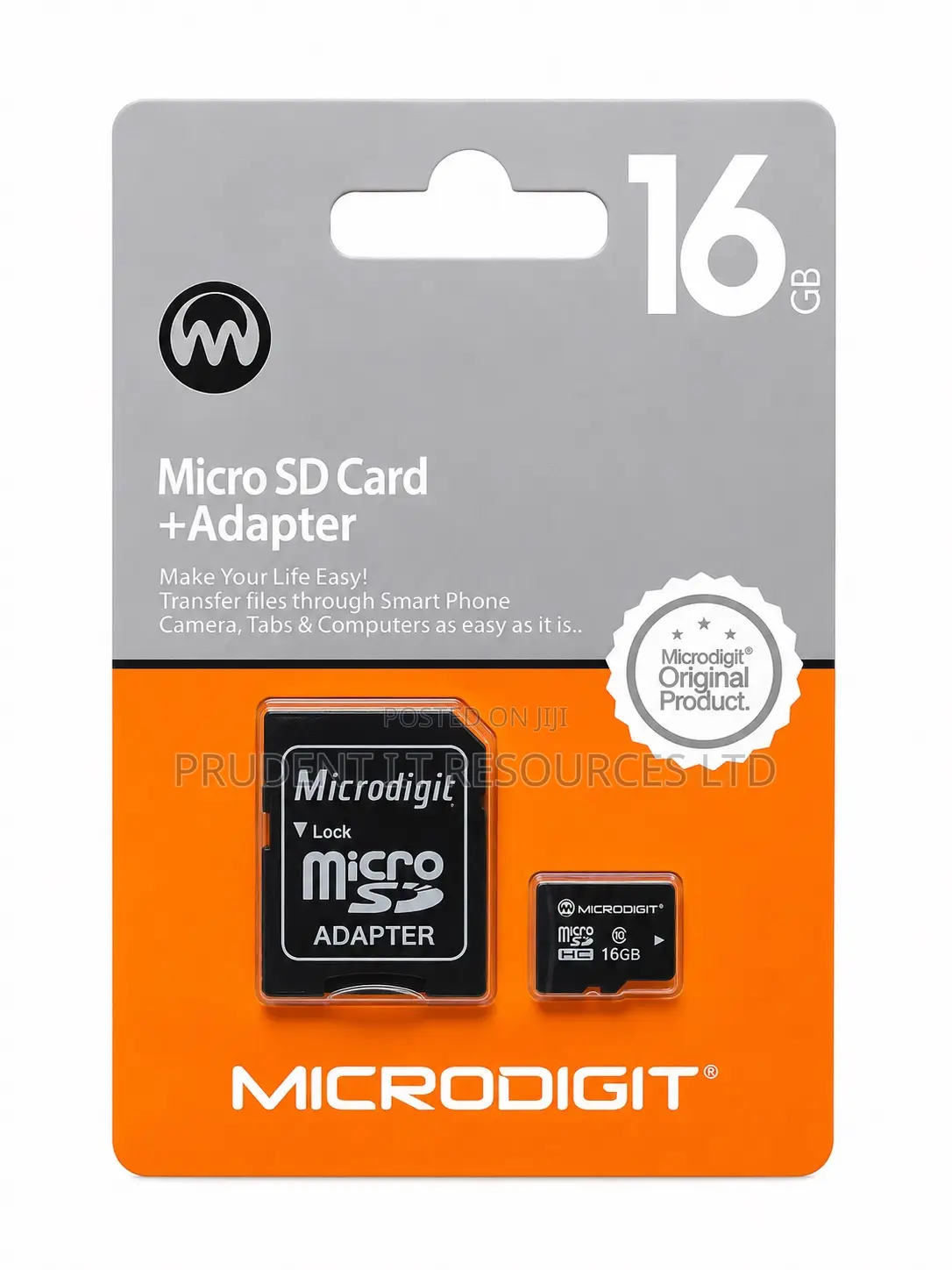 Microdigit 16GB MicroSD Memory Card + Adapter