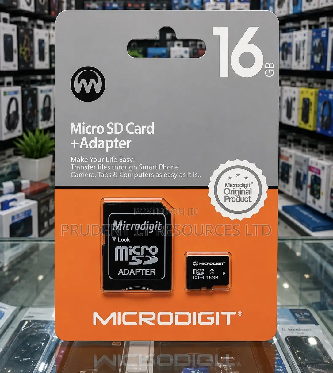 Microdigit 16GB MicroSD Memory Card + Adapter
