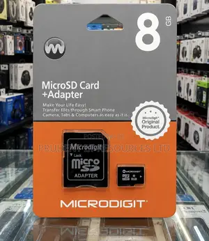 Microdigit 8GB MicroSD Memory Card + Adapter