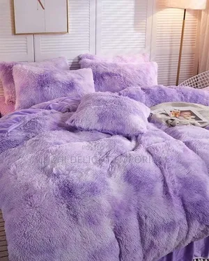  Luxury Fluffy Fur Duvet, Bedsheets 4 Pillowcase Set 6/7,7/7