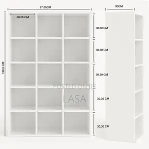 Modern 15-Cube Bookshelf Storage Organiser Home and Office