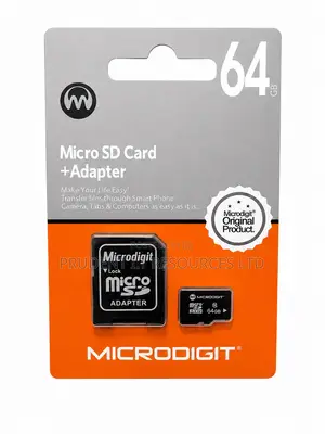 Microdigit 64GB MicroSD Memory Card + Adapter