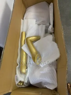 Female Gold Curvy Shaped Mannequin With Metal Base.