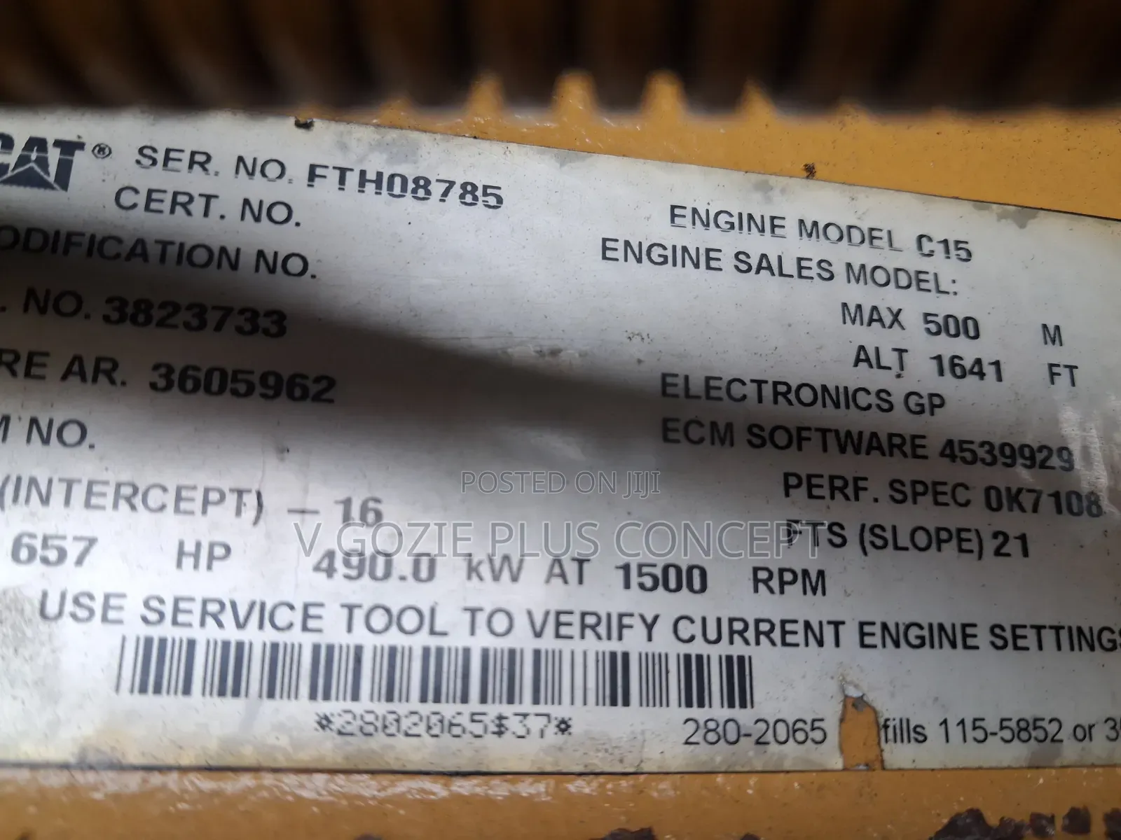 C15 500kva Caterpillar Generator Set