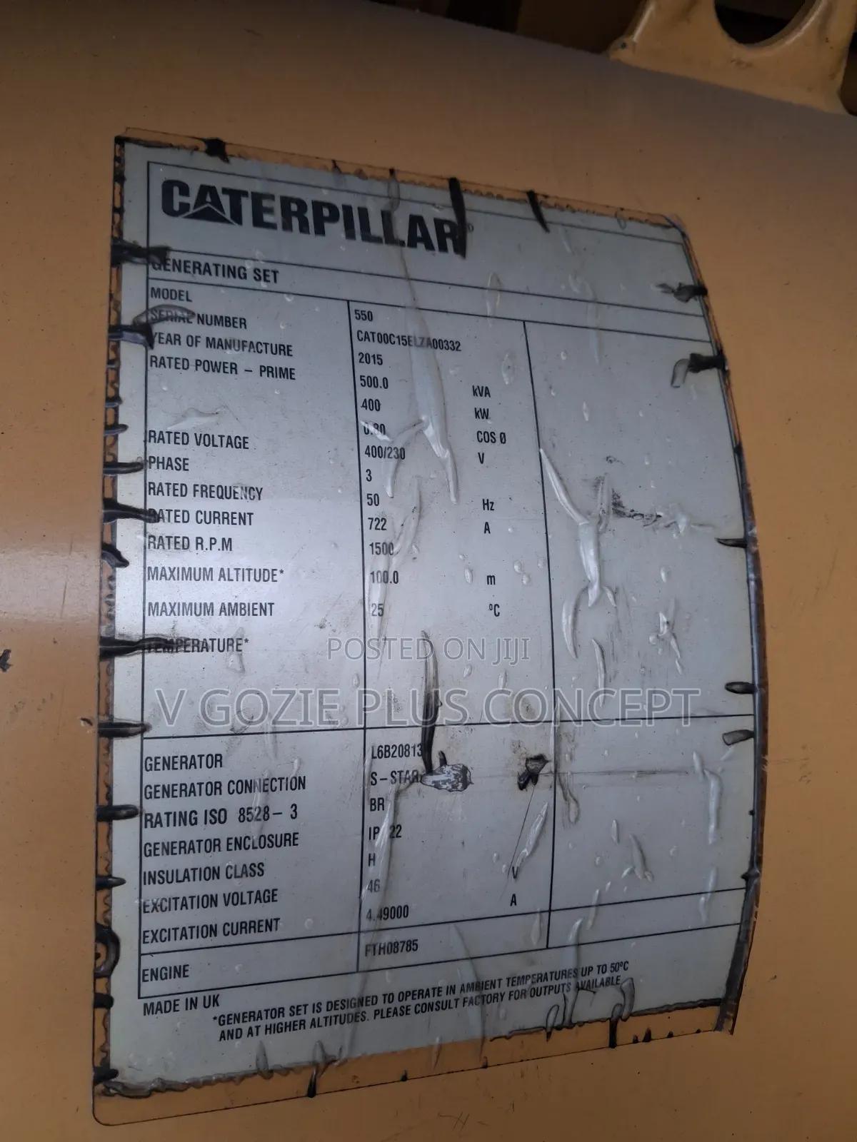 C15 500kva Caterpillar Generator Set