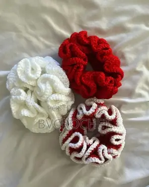 Handmade Crochet Ruffle Scrunchies