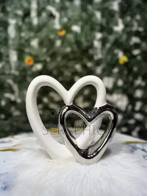 Twin Heart Ceramic Sculpture