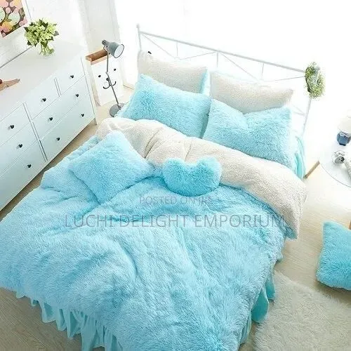  Luxury Blue Fluffy Fur Duvet 