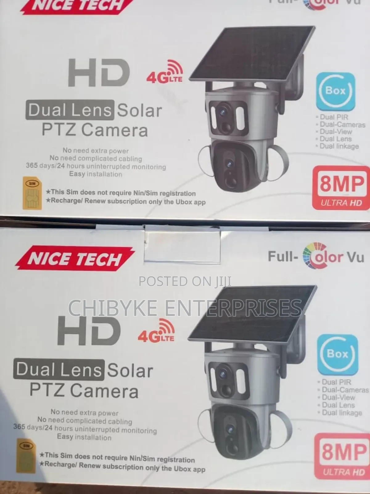 8mp 4g Ultra Hd Double Lens Solar PTZ Camera, With Free Sim