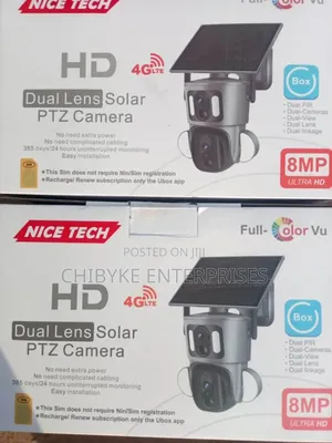8mp 4g Ultra Hd Double Lens Solar PTZ Camera, With Free Sim