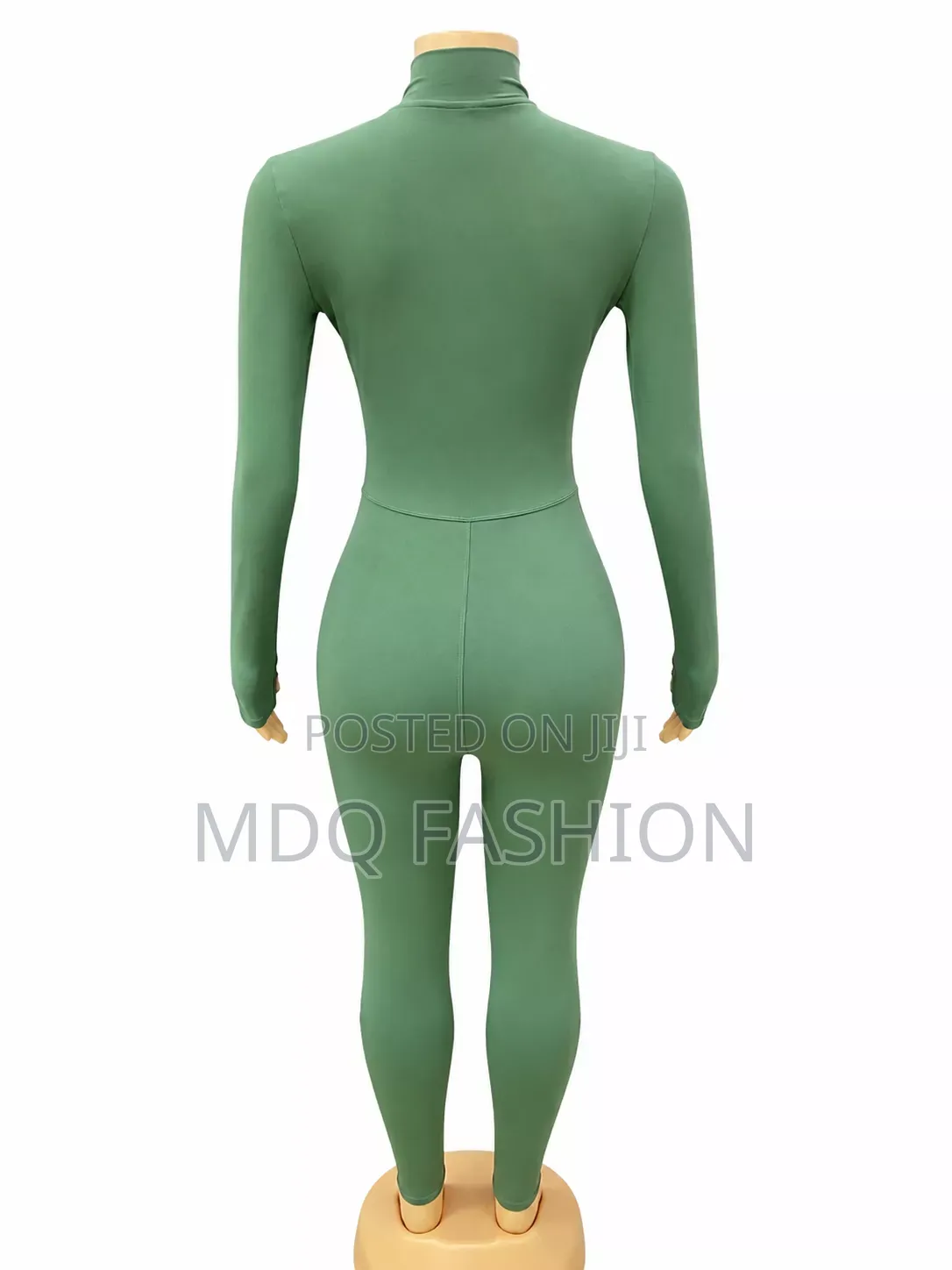 Sage Green Long-Sleeve Front-Zip