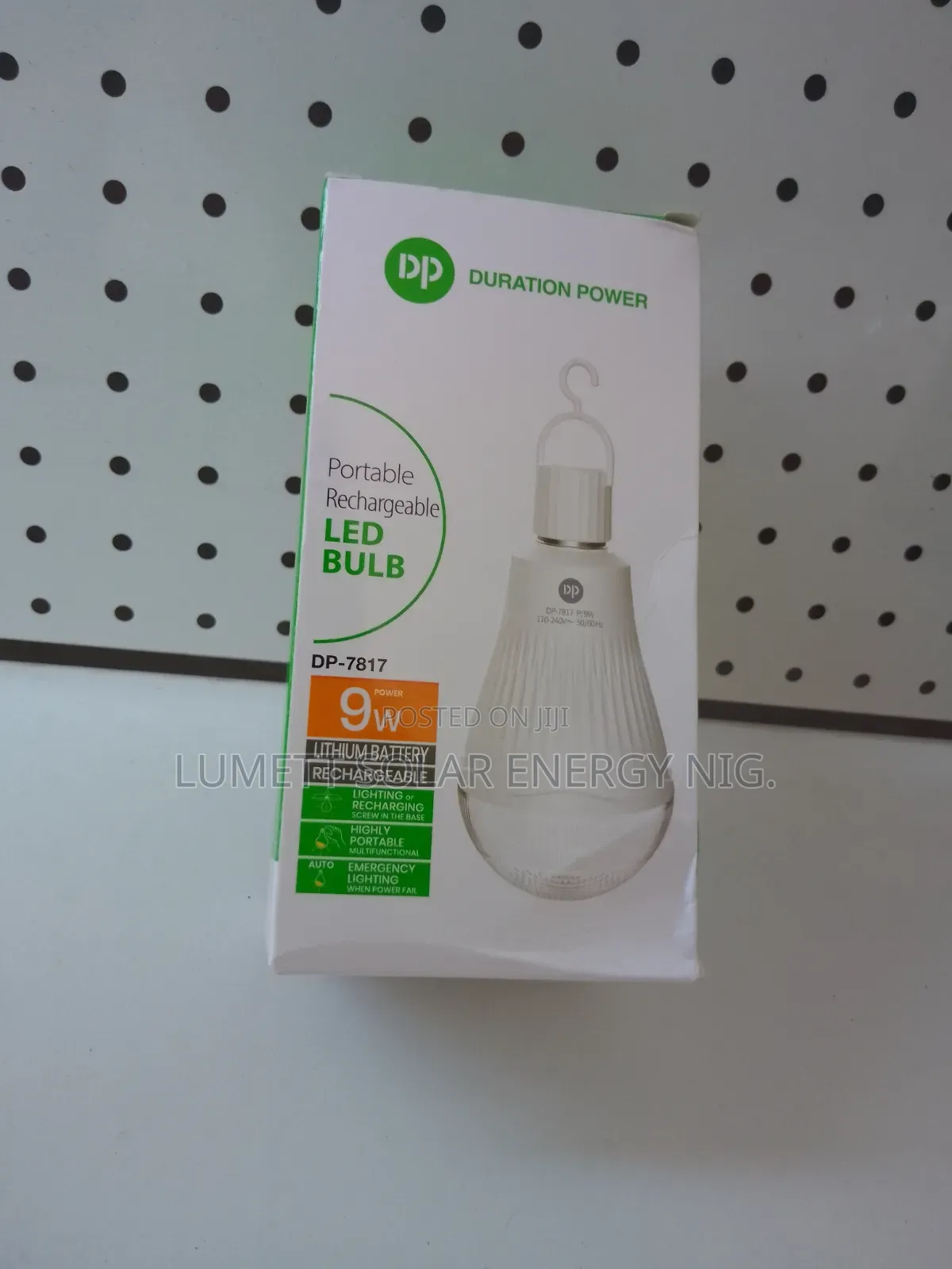DP 9W Portable Rechargeable LED Bulb - DP-7817 (Lithium Battery)