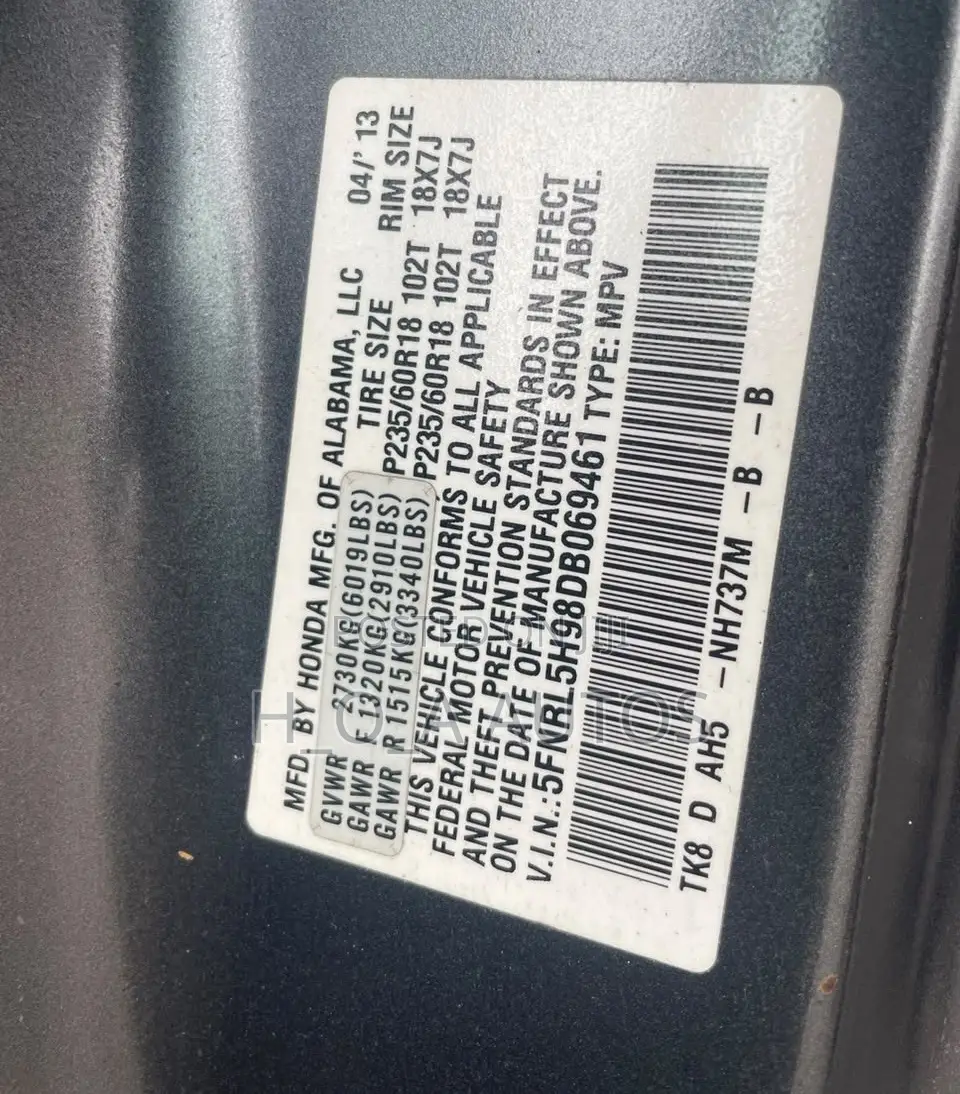Honda Odyssey 2013 Gray