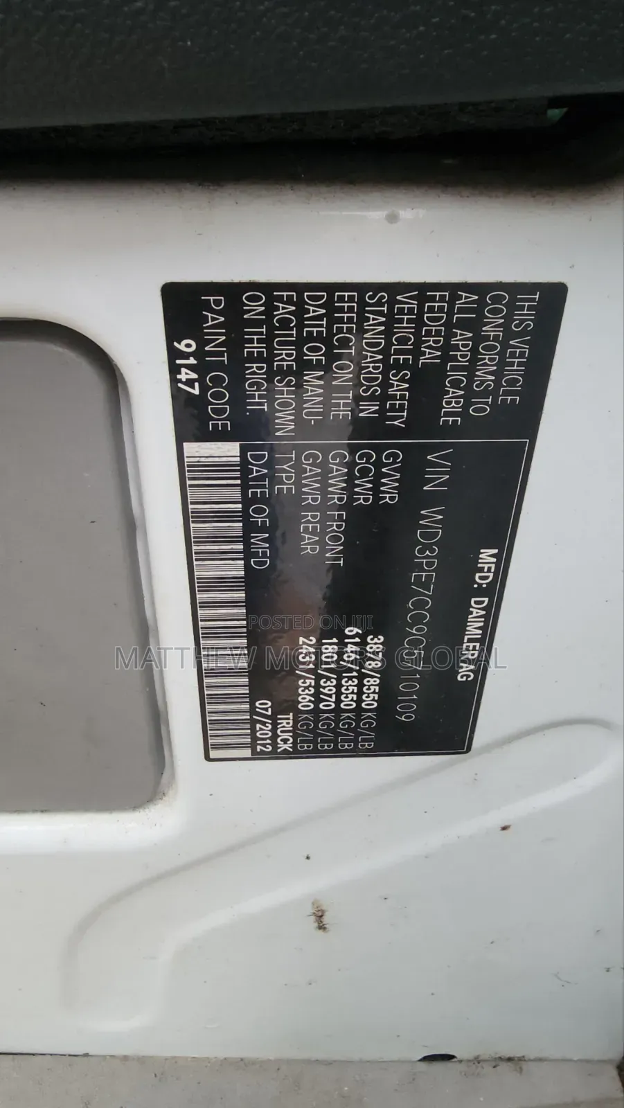 Mercedes-Benz Sprinter 2012 White