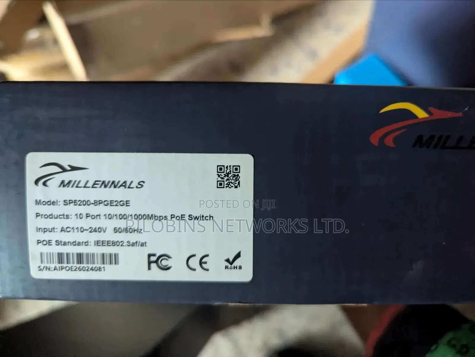 MILLENNALS 8 PORTS 10/100 PoE SWITCH