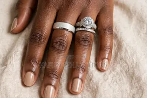 Tarnish-Resistant Titanium Steel and Zirconia Couple's Ring Set