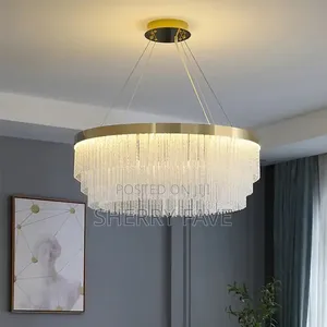 Luxury Modern Gold Crystal Ring Chandelier LED Ceiling Light