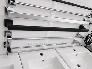 Black Quality 90cm Single Towel Hanger