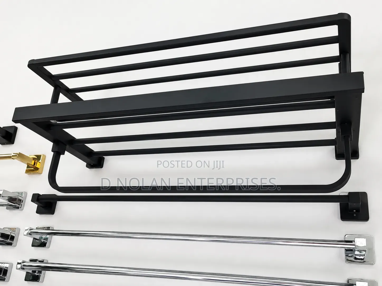 60cm Quality Black Multiple Towel Hanger
