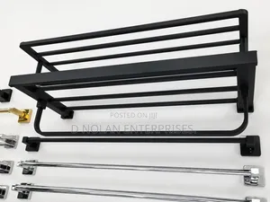 60cm Quality Black Multiple Towel Hanger