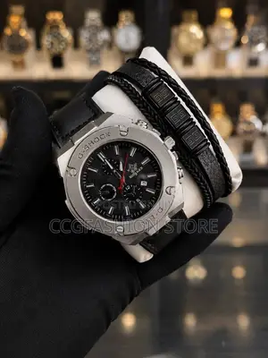 Leather Watch and Bracelet Set