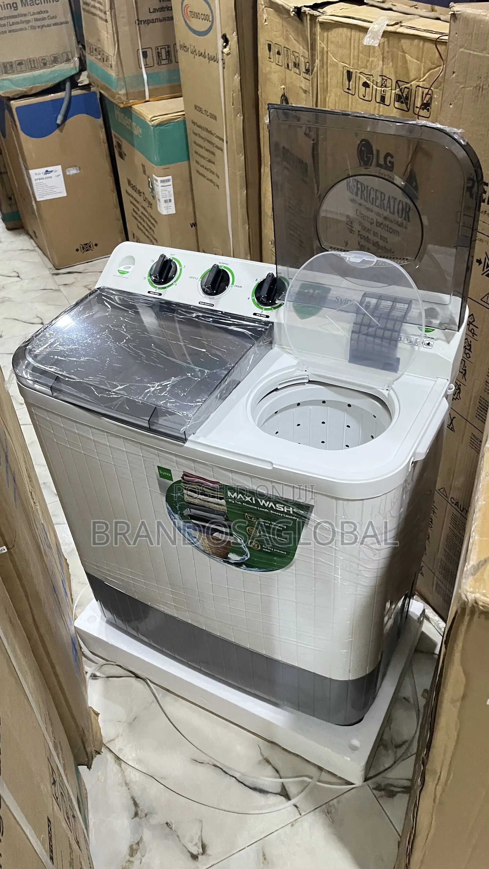 Synix E8WTMN Laundry Machine Premium Semi Automatic Washer