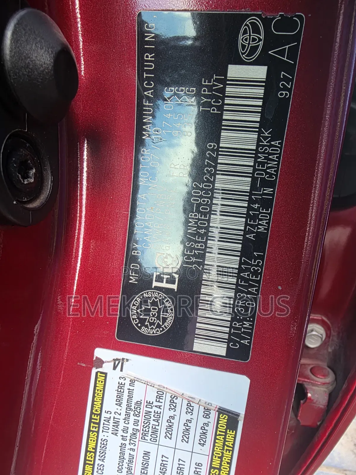 Toyota Corolla 2010 Red